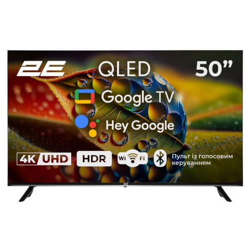 Телевізор 2E 50" 50A77Q (2E-50A77Q) Black - фото 1